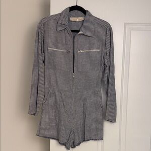 Striped Long Sleeve Romper